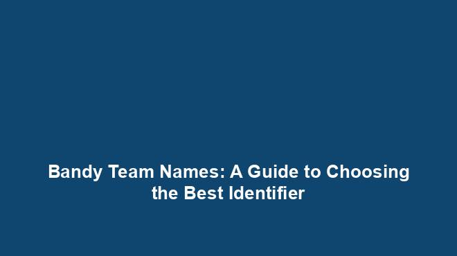 bandy-team-names-a-guide-to-choosing-the-best-identifier-team-names