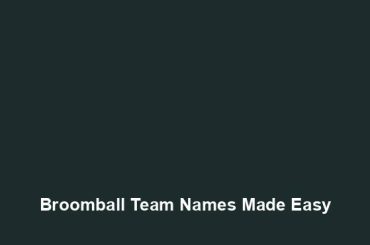 Broomball Team Names Made Easy