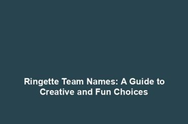 Ringette Team Names: A Guide to Creative and Fun Choices